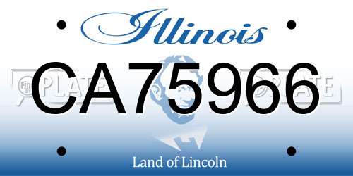 CA75966 Illinois License Plate