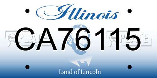 CA76115 Illinois License Plate