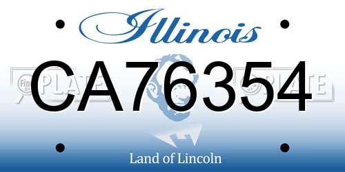 CA76354 Illinois License Plate