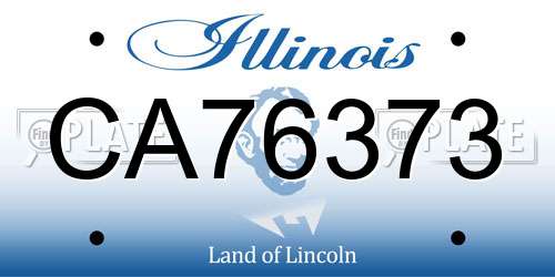 CA76373 Illinois License Plate