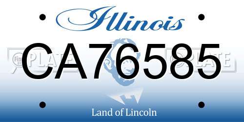 CA76585 Illinois License Plate
