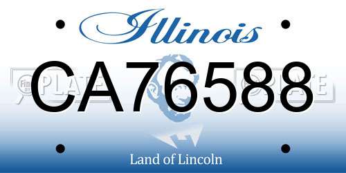 CA76588 Illinois License Plate