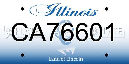 CA76601 Illinois License Plate