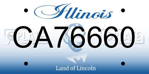CA76660 Illinois License Plate