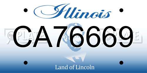 CA76669 Illinois License Plate