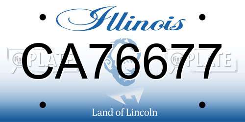 CA76677 Illinois License Plate