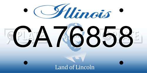 CA76858 Illinois License Plate