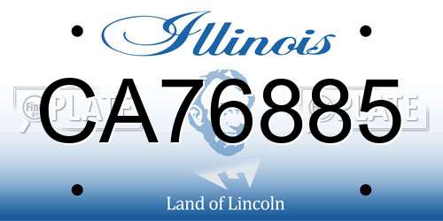 CA76885 Illinois License Plate