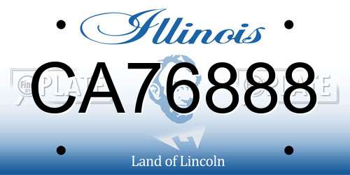 CA76888 Illinois License Plate