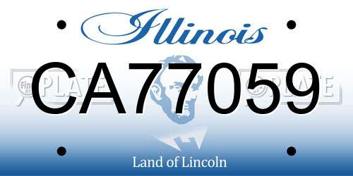 CA77059 Illinois License Plate