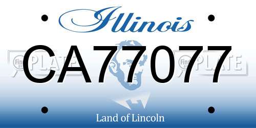 CA77077 Illinois License Plate