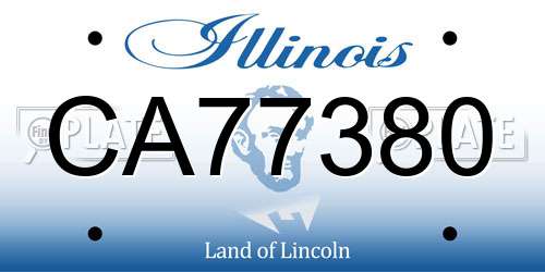 CA77380 Illinois License Plate