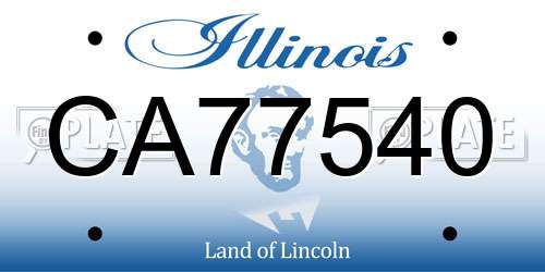 CA77540 Illinois License Plate