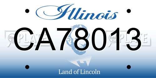 CA78013 Illinois License Plate