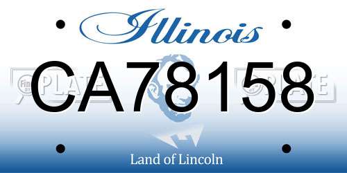 CA78158 Illinois License Plate