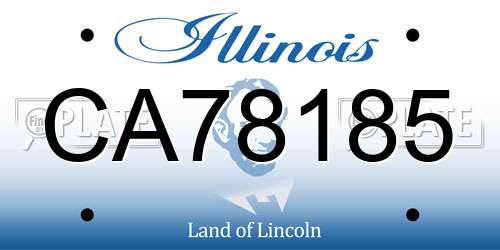CA78185 Illinois License Plate