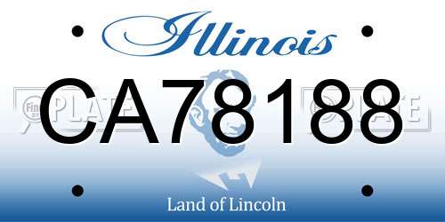 CA78188 Illinois License Plate