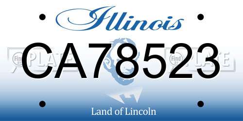 CA78523 Illinois License Plate