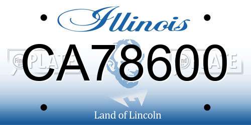 CA78600 Illinois License Plate