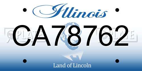 CA78762 Illinois License Plate