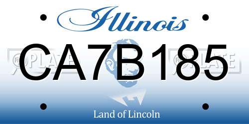 CA7B185 Illinois License Plate