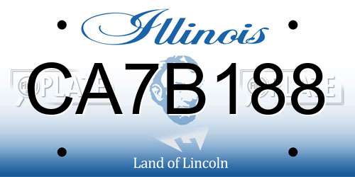 CA7B188 Illinois License Plate
