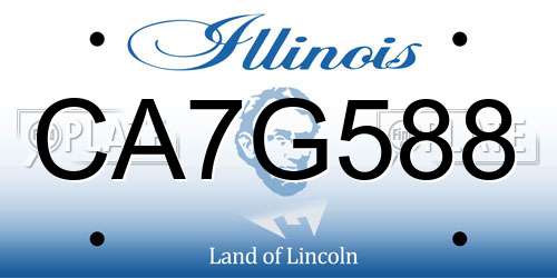 CA7G588 Illinois License Plate
