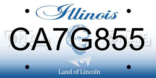 CA7G855 Illinois License Plate