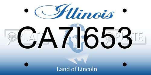 CA7I653 Illinois License Plate