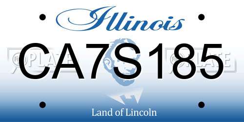 CA7S185 Illinois License Plate