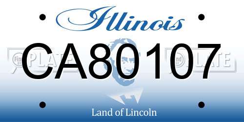 CA80107 Illinois License Plate