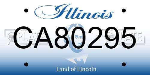 CA80295 Illinois License Plate