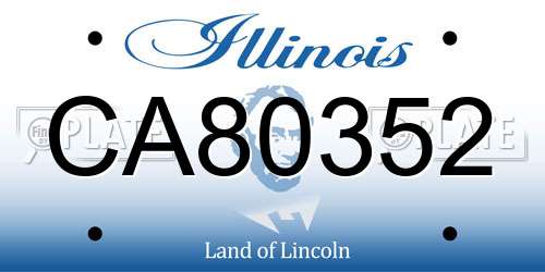CA80352 Illinois License Plate