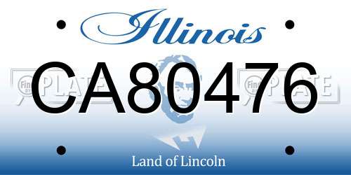 CA80476 Illinois License Plate