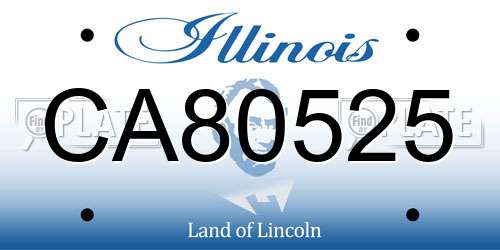 CA80525 Illinois License Plate