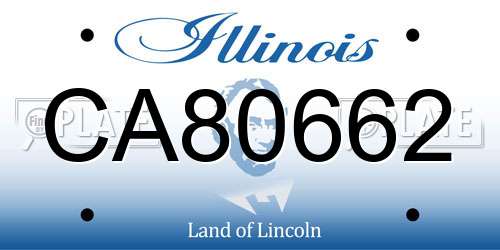 CA80662 Illinois License Plate