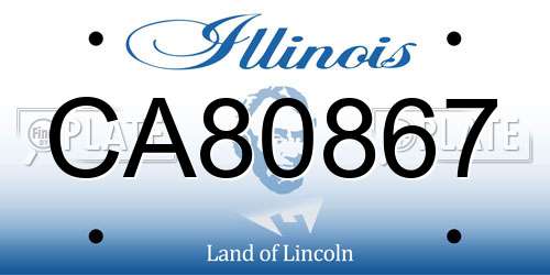 CA80867 Illinois License Plate