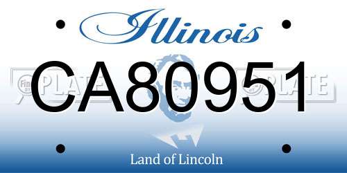 CA80951 Illinois License Plate