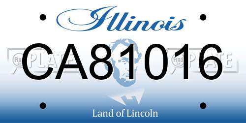 CA81016 Illinois License Plate