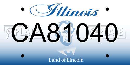 CA81040 Illinois License Plate