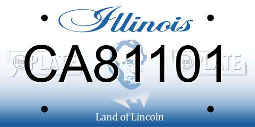 CA81101 Illinois License Plate