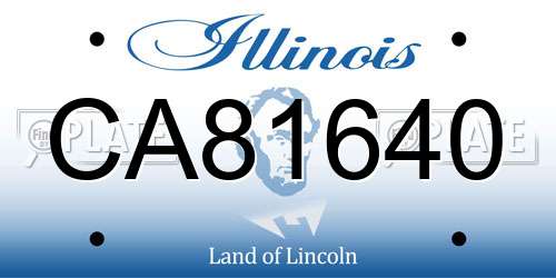 CA81640 Illinois License Plate