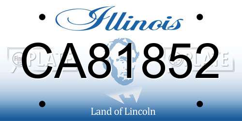 CA81852 Illinois License Plate