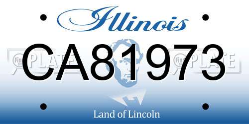 CA81973 Illinois License Plate