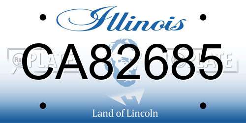 CA82685 Illinois License Plate
