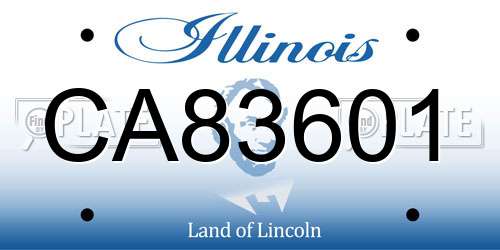 CA83601 Illinois License Plate