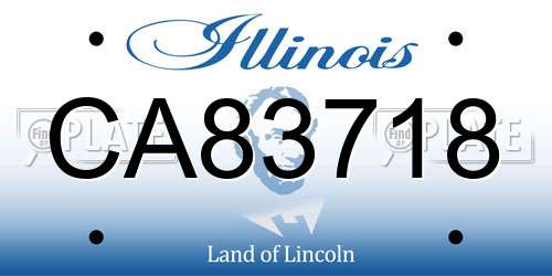 CA83718 Illinois License Plate