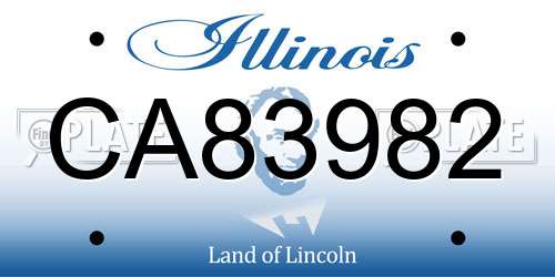 CA83982 Illinois License Plate