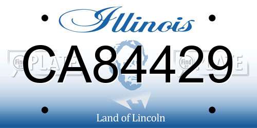 CA84429 Illinois License Plate