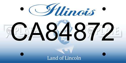 CA84872 Illinois License Plate